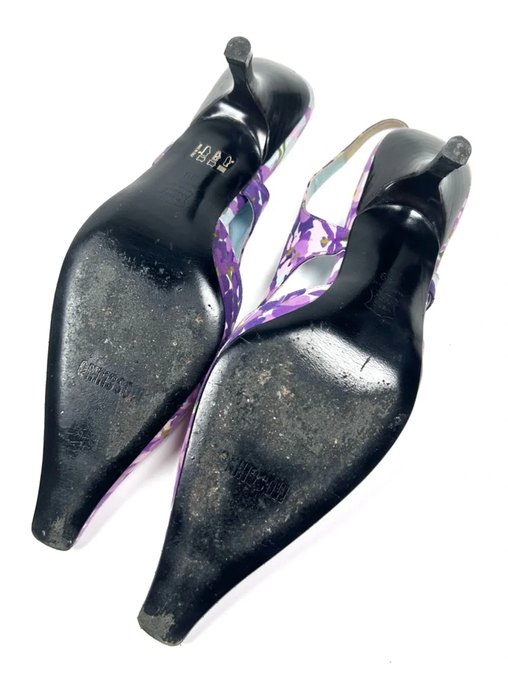 Vintage Moschino Cheap & Chic Purple Floral Slingback Heel‎ Women’s 39 Spring